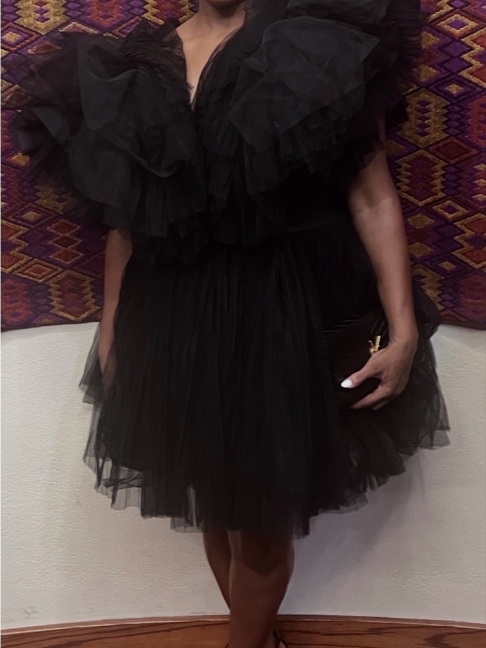 Fashion Nova Black Ruffled Tulle Mini Dress - Picture 3 of 3